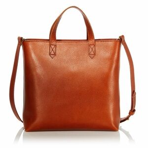 Madewell Zip-Top Leather Tote /‎ Crossbody in Burnt Orange
